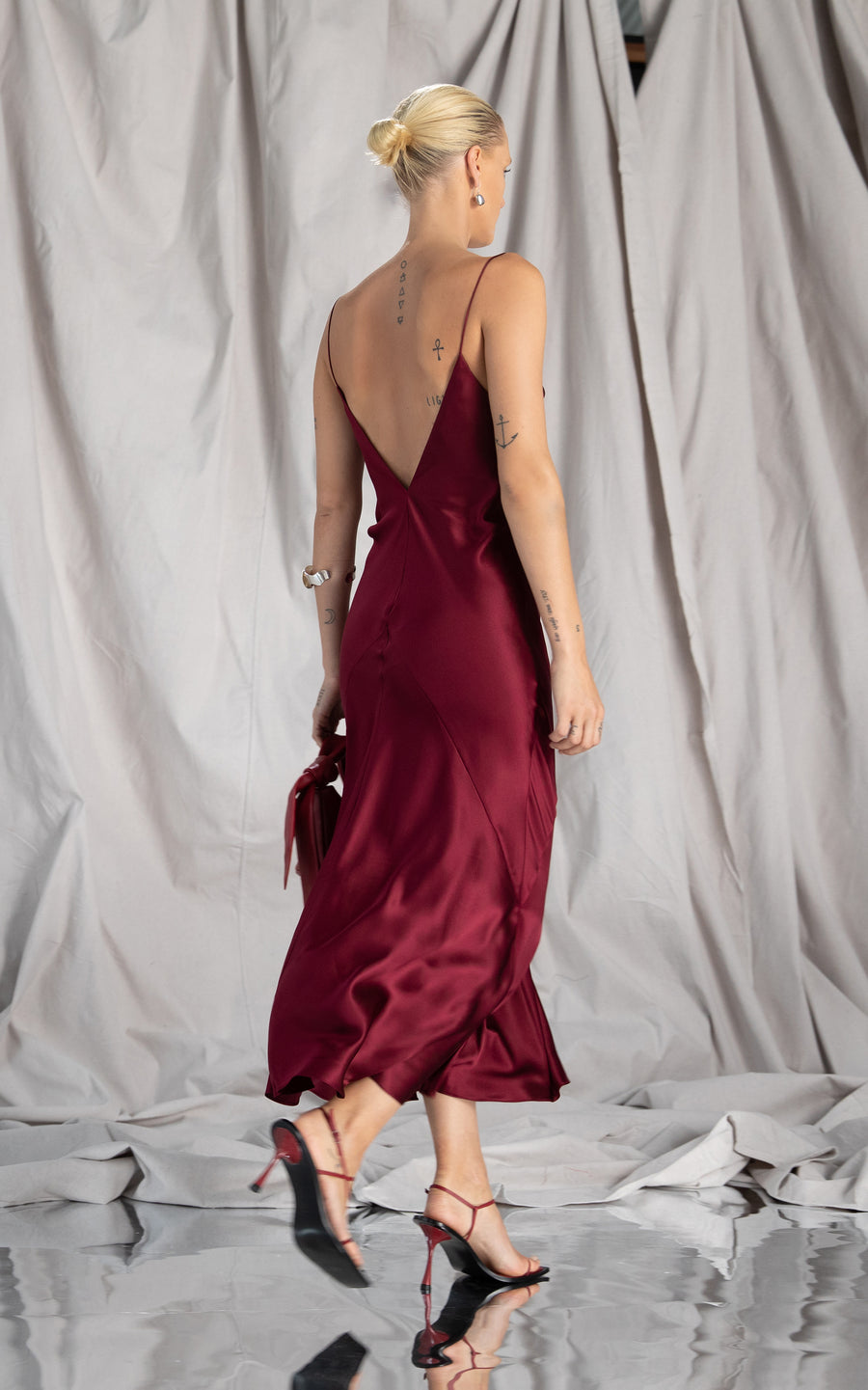 Liquid Bias Slip Dress | Bordeaux