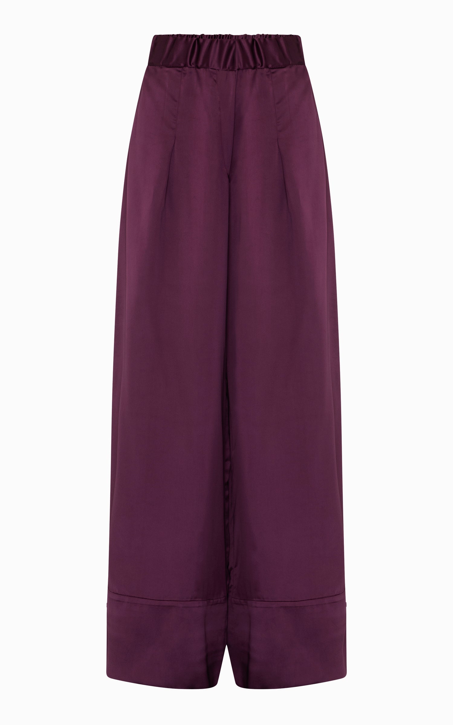 Fluid Palazzo Pant | Aubergine - SAMPLE