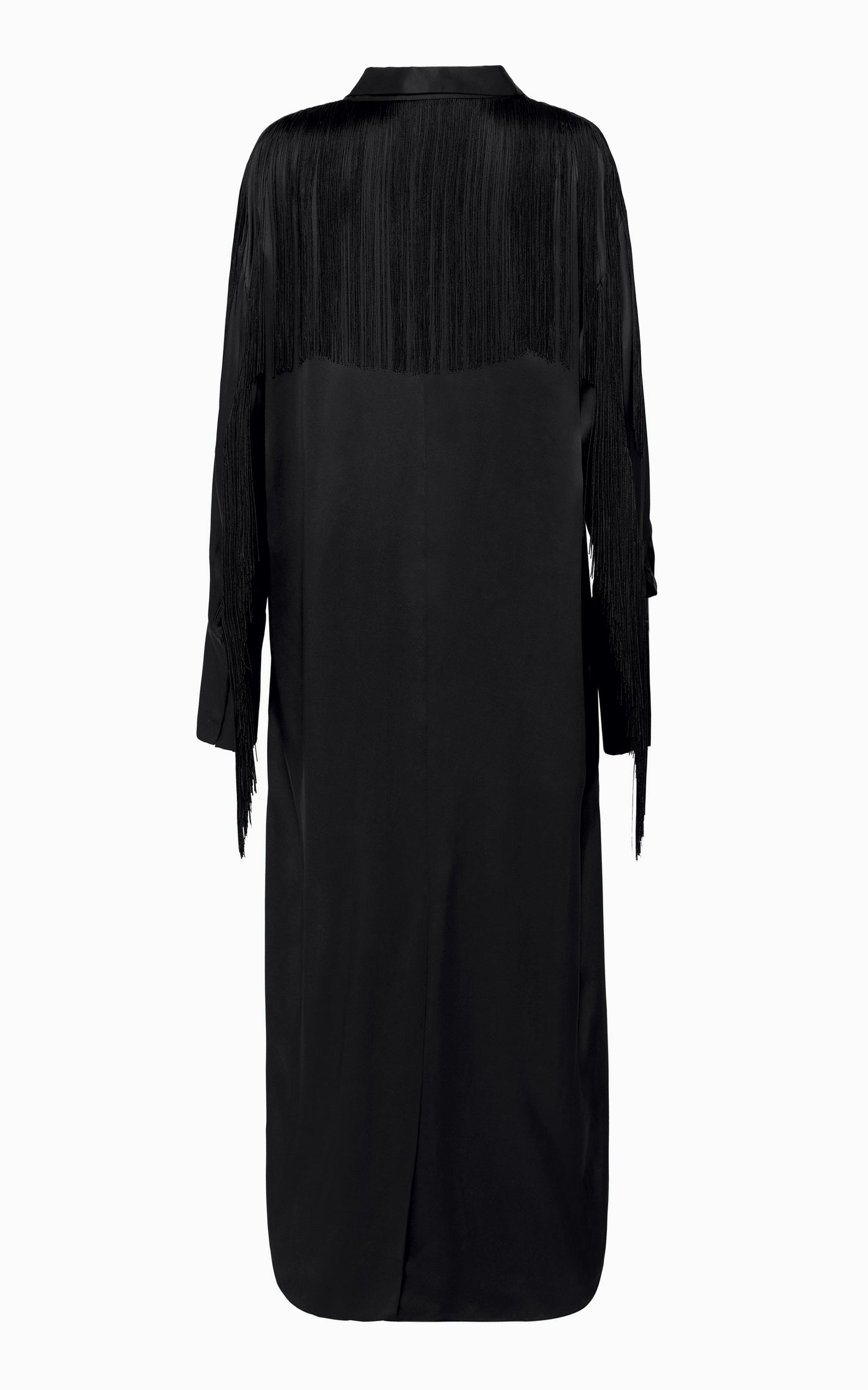 Nettle Fringed Shirt Dress | Black