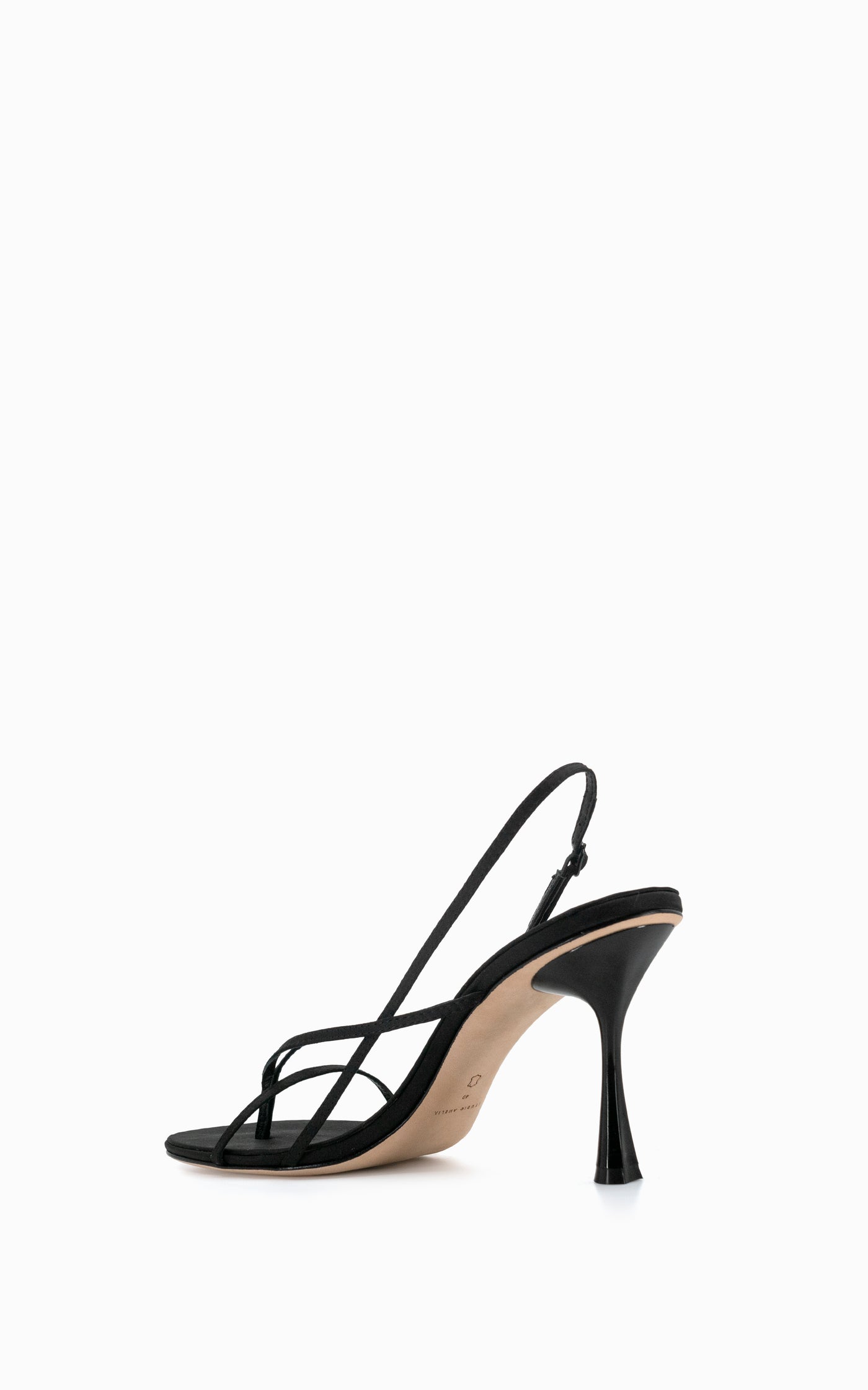 Wishbone 90 Heel | Black Satin