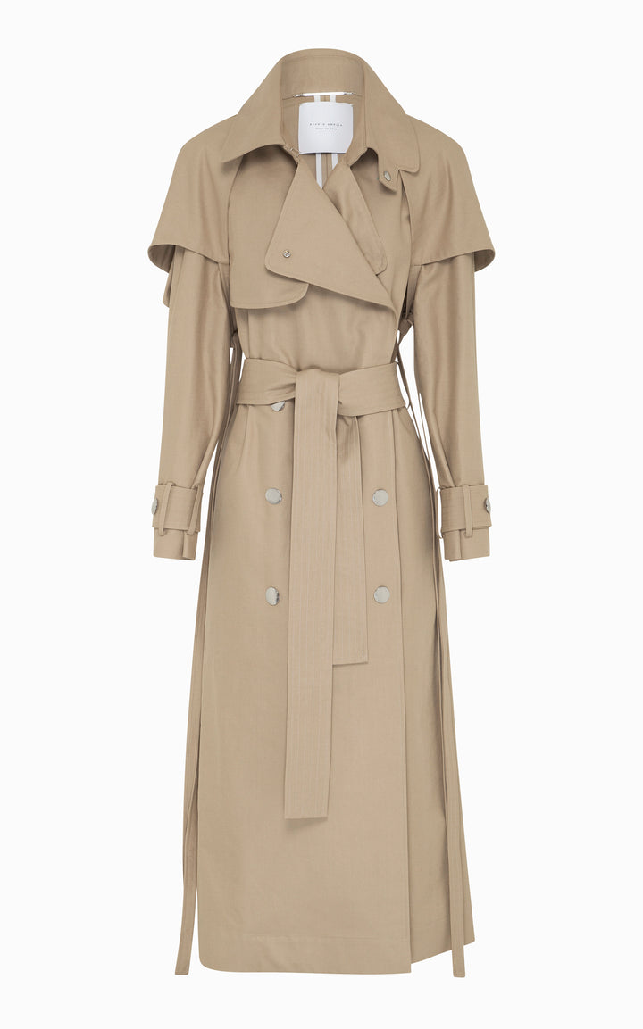 Revenant Cape Trench Coat Stone Studio Amelia