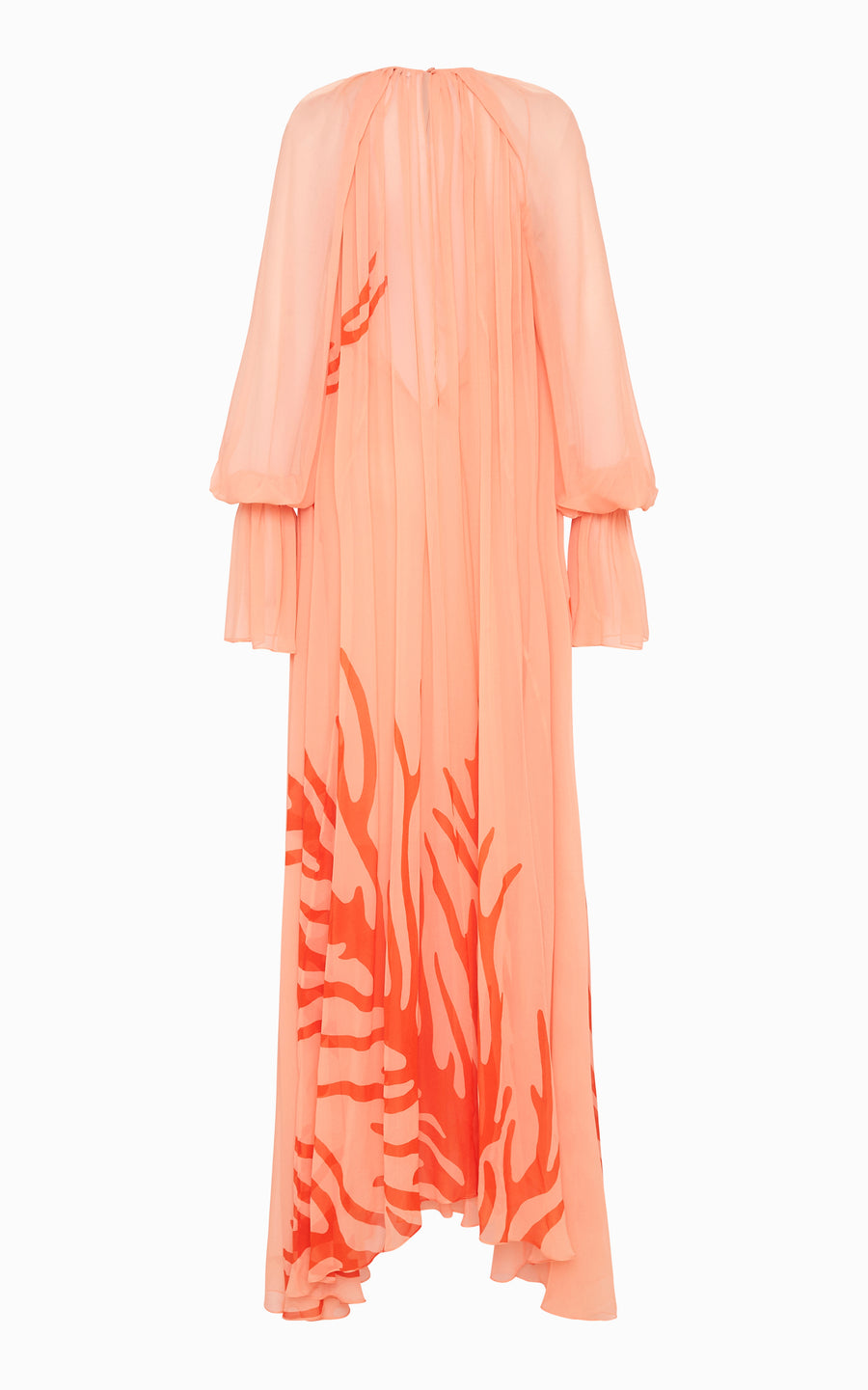 Circe Gathered Maxi Dress | Aegean Coral Print
