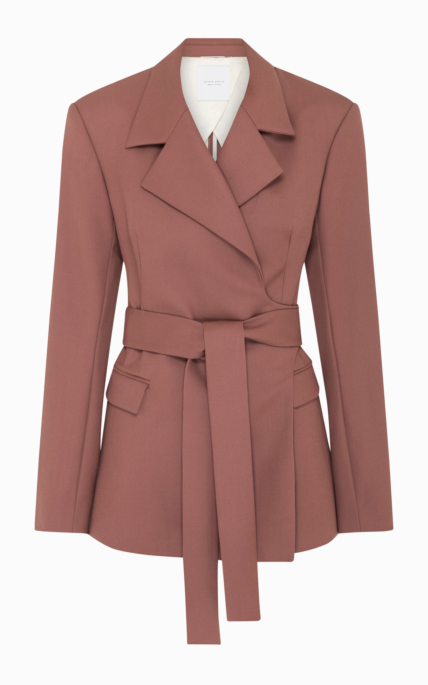 Serpentine Wrap Blazer | Mauve - SAMPLE