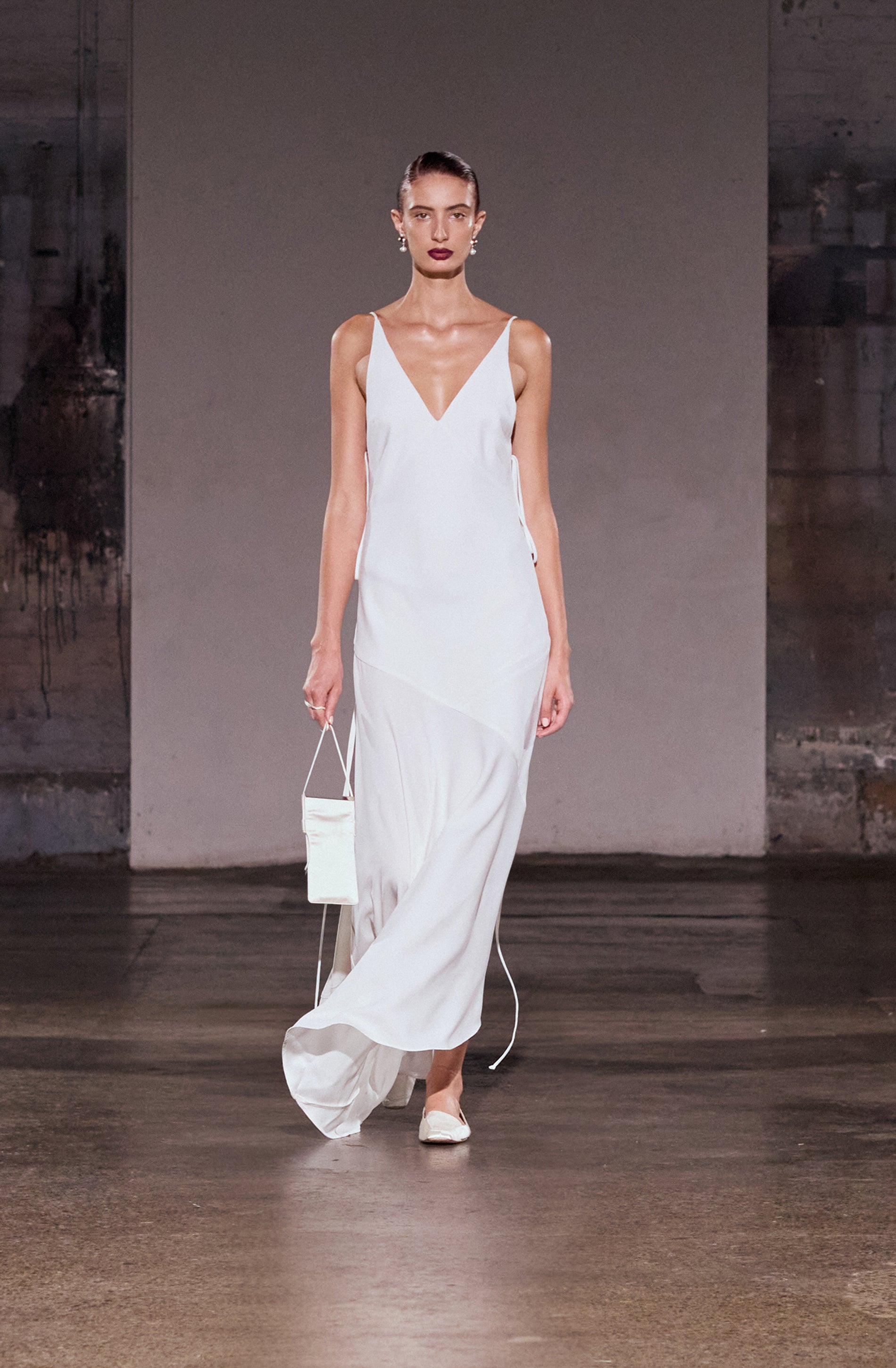 Harmonic Bias Slip Dress | Ivory