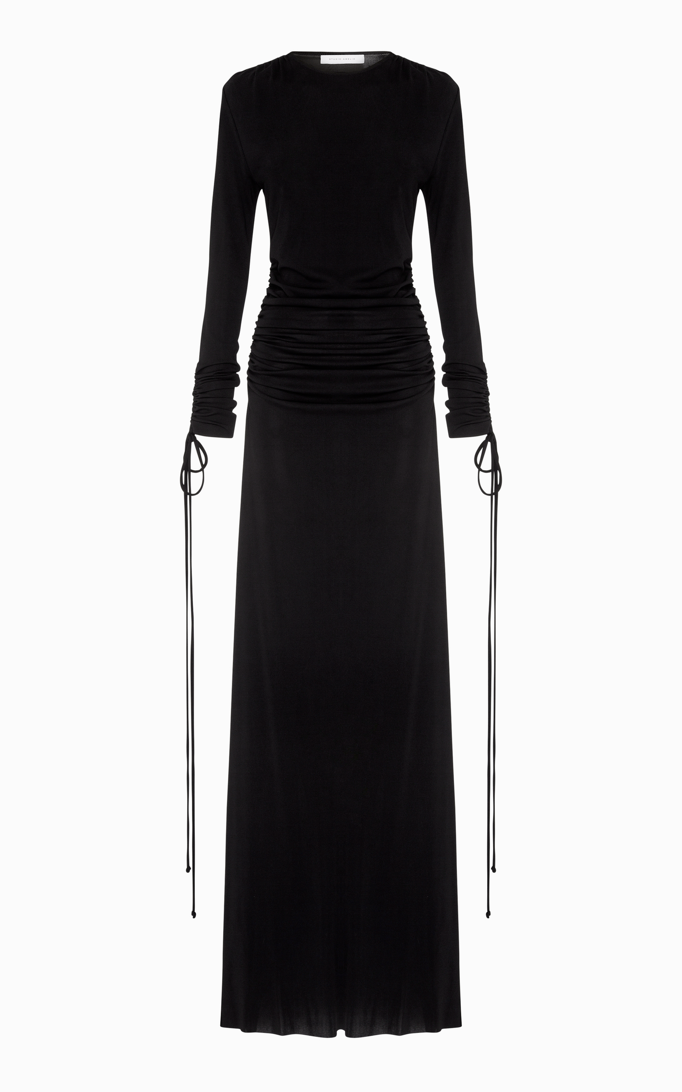 Occult Ruched Maxi Dress | Black